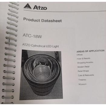 Atzo Cylindrical Led Light Black ATC-18W 6500K Cool White