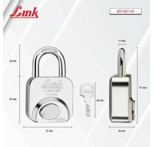 Link Combination Hardened Lock Hi-Tech S67 Silver Finish Square Stainless Steel