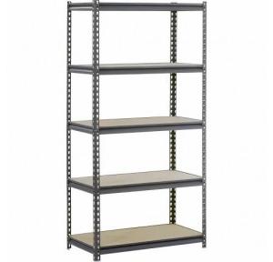 MS Slotted Angle Rack With 5 Shelve Including Top Size 8x4x1.5 Feet Angle 14 Gauge Shelf 22 Gauge With 2 Side Sheet Color Light Grey Weight Capacity 250 Kg