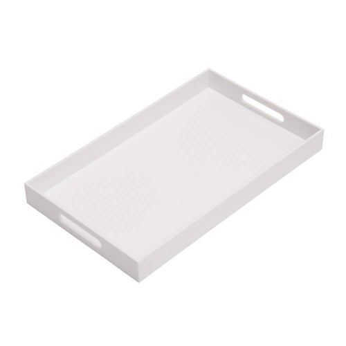 Serving Tray Acrylic White Plastic 20 x 14 Inch