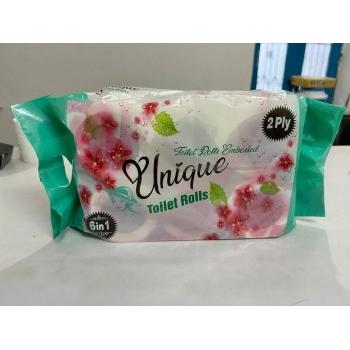 Unique Toilet Roll (Pack of 6) 200 Pulls In Each Roll (10x10)cm