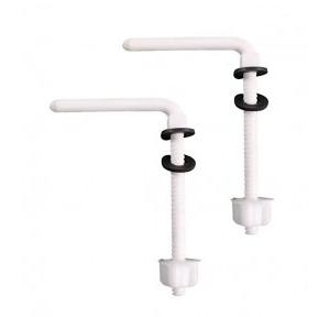 MHS Toilet Seat Cover Hinges L Type Round Long PVC Screw (White)