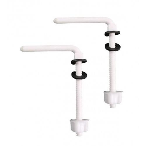 MHS Toilet Seat Cover Hinges L Type Round Long PVC Screw (White)