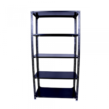 MS Slotted Angle Rack With 5 Shelve Including Top Size H96 x W42 x D18 Inch Angle 14 Gauge Shelf 20 Gauge Color Blue Enamel Spray Weight Capacity 300 Kg With Installation