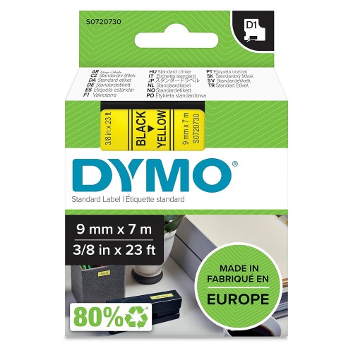 Dymo Self-Adhesive Labels Authentic D1 9mm x 7 Mtr 1 Roll