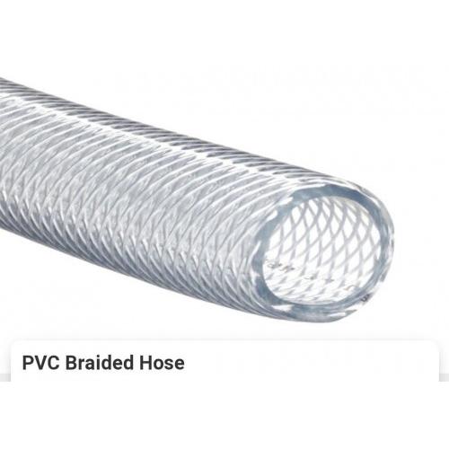 Braided Hose Pipe Transparent PVC 25mm/1 Inch  1 Mtr