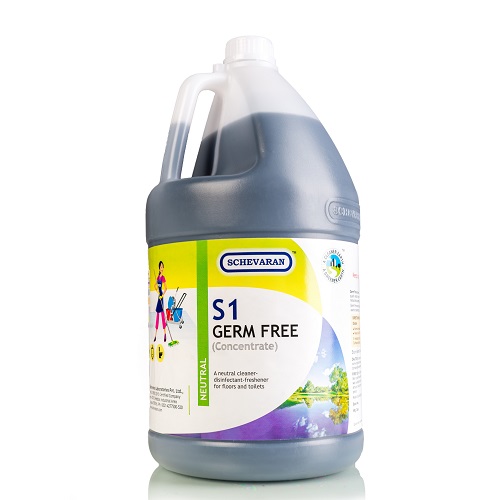 Schevaran Germ Free S1 (Concentrate) A Unique Cleaner Disinfectant & Freshener For Floor And Toilets 5 Ltr