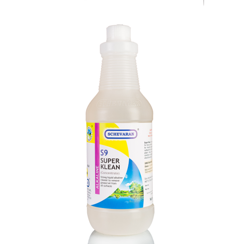 Schevaran Super Klean S9 (Concentrate) Strong Liquid Alkaline Cleaner To Remove Grease/Oil From All Surfaces 1 Ltr