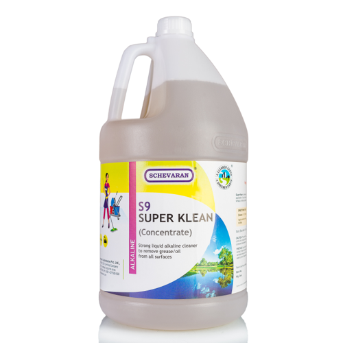 Schevaran Super Klean S9 (Concentrate) Strong Liquid Alkaline Cleaner To Remove Grease/Oil From All Surfaces 5 Ltr