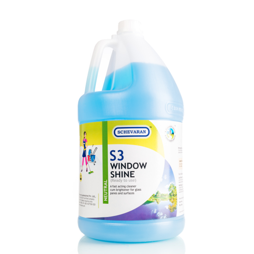 Schevaran Window Shine S3 Glass Cleaner (Ready To Use) 5 Ltr