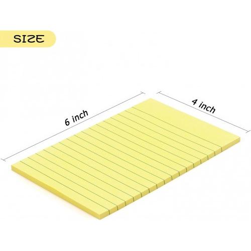 JB9 Ruled Sticky Note Pad JB9-YR406 Yellow 4x6