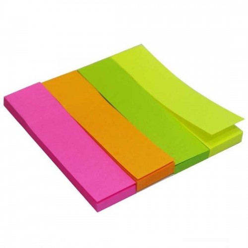 JB9 Neon Strips Sticky Note Pad JB9-344 Four Colour 3x4 50 Sheets