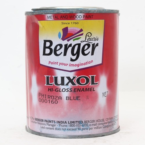 Berger Enamel Paint High Gloss Phiroza Blue, 1 Ltr