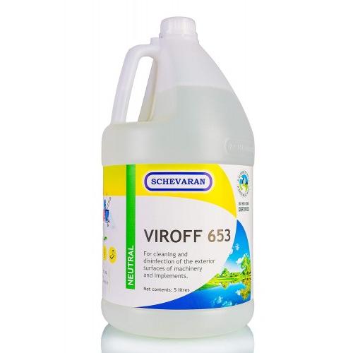 Schevaran Viroff 653 For Cleaning And Disinfected Of The Exterior Surfaces Of Machinery And Implement 5 Ltr