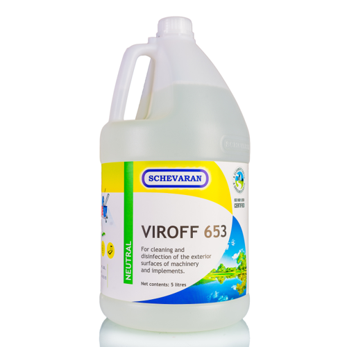 Schevaran Viroff 653 For Cleaning And Disinfected Of The Exterior Surfaces Of Machinery And Implement 1 Ltr