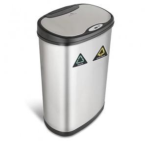 Dolphy Trash Bins DABN2-50L Touchless Sensor Battery Operated SS202 50 Ltr