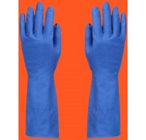 Safehand Rubber Hand Gloves Pair Blue Washable and Resusable For Unisex