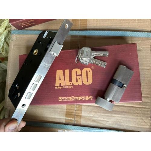 Algo Steel Mortise Lock With 45 X 85 Body and 70mm Brass Cylinder With Key Knob