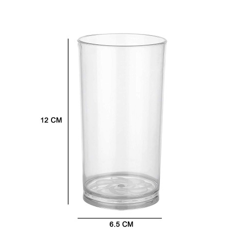 Apex Acrylic Transparent Clear 300ml Glass Dimension: 12x6.5 CM