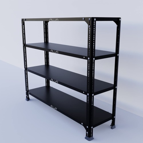 MS Slotted Angle Rack 3 Compartments 4 Shelves Size 85x36x14 Inch Angle 14 Gauge Shelf 18 Gauge Color Grey Weight Capacity 320 Kg Approx Each Rack Power Coated