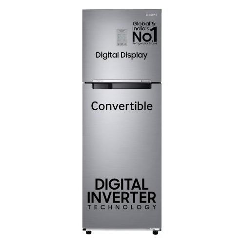 Samsung 256 Ltr 2 Star Convertible, Digital Inverter With Display Frost Free Double Door Refrigerator RT30C3742S9/HL Silver