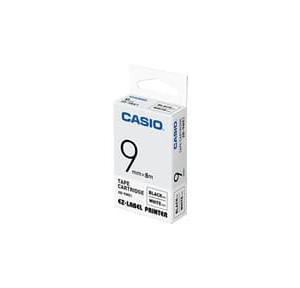 Casio Label Printer Tape Cartridge XR -9WE1 Black And White Size: 9mm X 8mtr