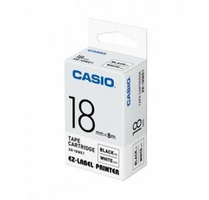 Casio Label Printer Tape Cartridge XR-18WE1 Black And White Size: 18mm X 8mtr