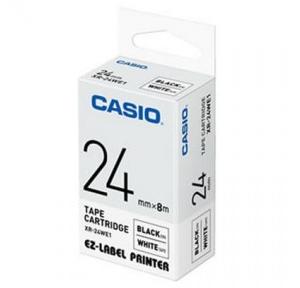 Casio Label Printer Tape Cartridge XR-24WE1 Black And White Size: 24mm X 8mtr