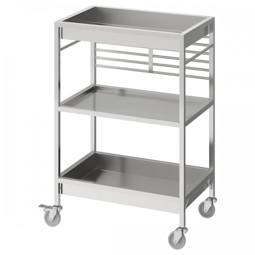 Kitchen Trolley With Castor Wheels Load/Tier: 19 Kg Stainless Steel H90xL60xW40 CM