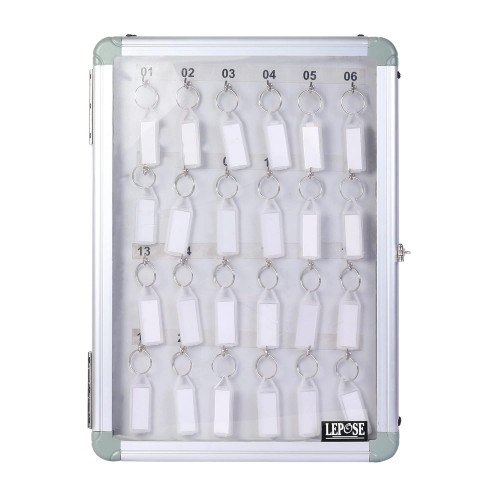 Lepose Key Holder Key Manager Wall Mounted Board/Box 24 Keys Silver