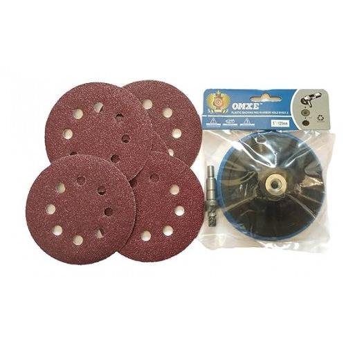 Omex Sanding Disc Recycled Plastic 5 Inch With Lock Nut and 10 Pieces Sandpaper for Grinder/Drill