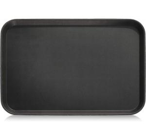 Serving Tray Anti Skid/Salvar Rectangular Black Fibre 16 x 10 Inch