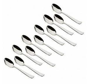 Impress Dinner Spoon Full Matt Colour: Silver Stainless Steel 18.5cm 14 Gauge Pack of 12