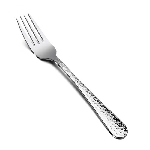 Impress Dinner Fork Hammered Colour:  Silver Thickness: 1.7mm Stainless Steel 18.5cm Pack of 12