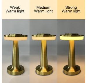 Table LED Lamp Rechargeable Cordless Portable With Charger Gold 3 Color Options: White / Natural White / Warm White Colors Height: 7.5 inches