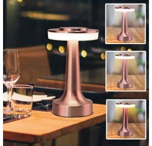 Table LED Lamp Rechargeable Cordless Portable With Charger Rose Gold 3 Color Options: White / Natural White / Warm White Colors Height: 7.5 inches