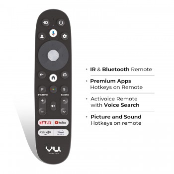 Vu Google TV 55VIBE24 Vibe Series QLED 4K Black 139cm With Wi-Fi USB Ethernet HDMI Connectivity