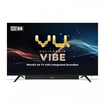 Vu Google TV 55VIBE24 Vibe Series QLED 4K Black 139cm With Wi-Fi USB Ethernet HDMI Connectivity