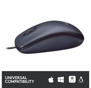 Logitech Wired USB Mouse B100 800 DPI Optical Tracking, Ambidextrous PC/Mac/Laptop Black Color