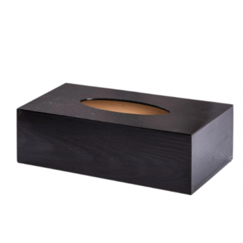 Tissue Box Wooden Sesame 9 x 5 x 3 Inch Black