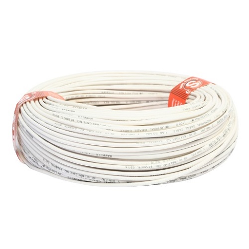 Havells 6 Sqmm 1 Core Life Line S3 FR PVC Insulated Industrial Cable, 90 mtr (White)