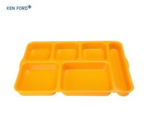 Kenford Tray DCT 1014 (PC) 6 Compartment Rectangle Yellow Polycarbonate 10 x 14 Inch