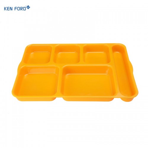 Kenford Tray DCT 1014 (PC) 6 Compartment Rectangle Yellow Polycarbonate 10 x 14 Inch