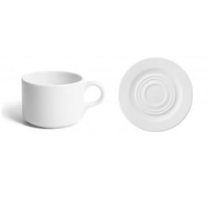 Ariane Tea Cup & Saucer Prime White Porcelain 230ml & 15cm