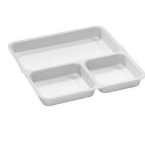 Kenford Tray DCT 0909 (PC) 3 Compartment Square White Polycarbonate 9 X 9 Inch