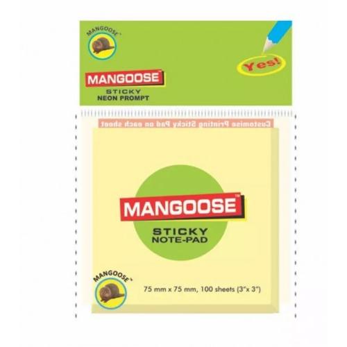 Mangoose Sticky Notepad MSN-303 3x3 inch Yellow 100 Sheets