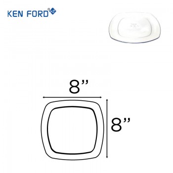 Kenford Plate SP 8 Square Quarter Transparent Polycarbonate 8X8 Inch