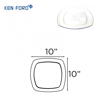 Kenford Plate SP 10 Square Transparent Polycarbonate 10x10 Inch