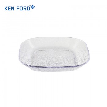 Kenford Plate SP 7 Square Snacks Transparent Polycarbonate 7X7 Inch