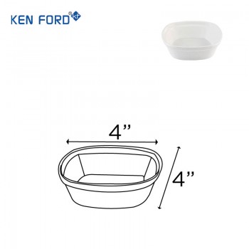 Kenford Bowl FB 4 Square Food White Polycarbonate 4X4 Inch